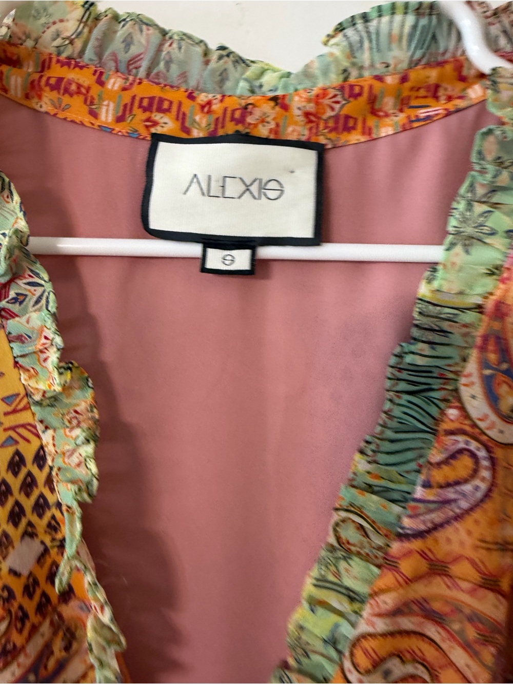 Alexis Paisley Tiered Maxi Dress in Pink, Green & Orange Size S NWOT - Picture 2 of 4